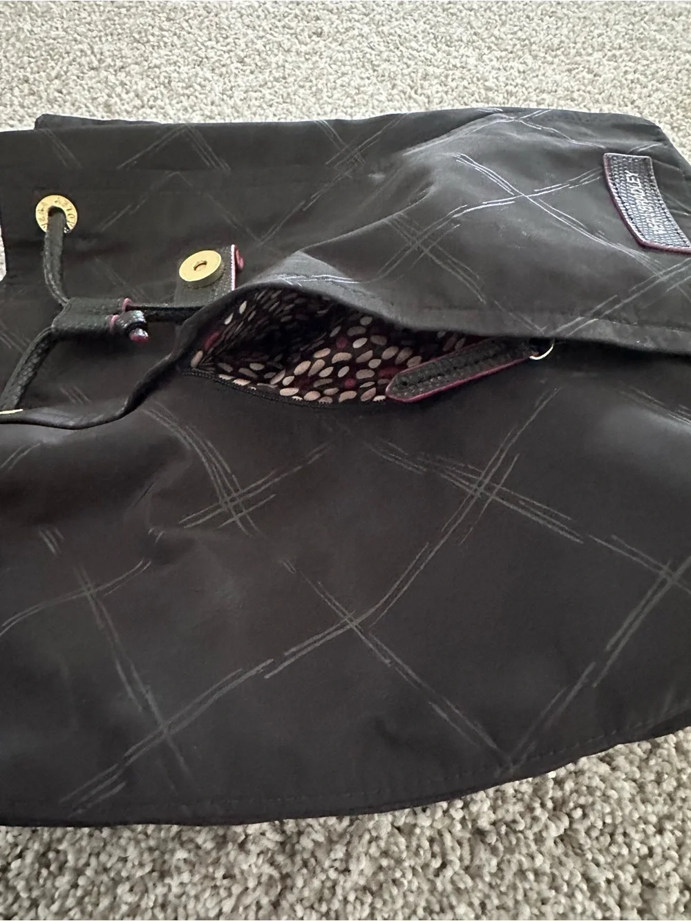 Vera Bradley Black Backpack Red Trim Travel School Bag